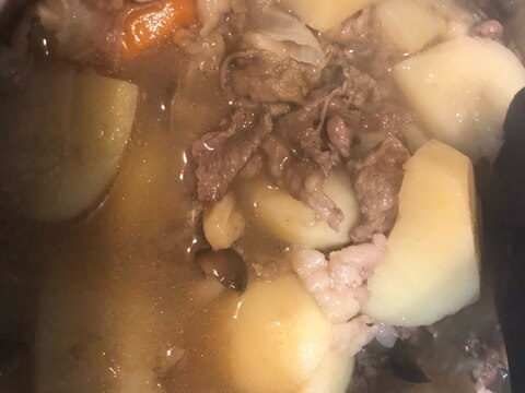 牛薄切り肉を使って簡単肉じゃが